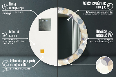 Okroglo stensko okrasno ogledalo Geometrijska kolesa