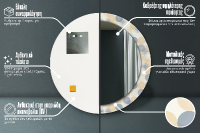 Okroglo stensko okrasno ogledalo Geometrijska kolesa