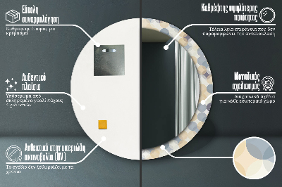 Okroglo stensko okrasno ogledalo Geometrijska kolesa