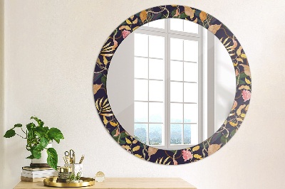 Okroglo okrasno ogledalo Akvarelne rastline