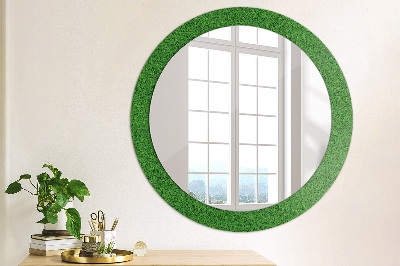 Okroglo stensko okrasno ogledalo Zelena trava