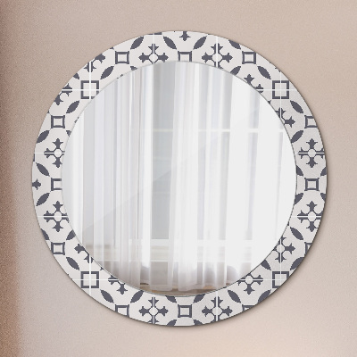Okroglo ogledalo s potiskanim okvirjem Starinske ploščice