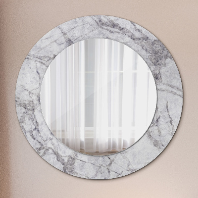 Okroglo stensko okrasno ogledalo Beli marmor