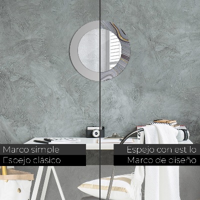 Okroglo okrasno ogledalo Siv marmor