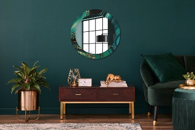 Okroglo okrasno ogledalo Smaragdni marmor