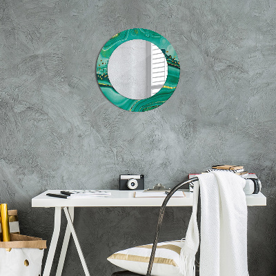 Okroglo okrasno ogledalo Agate jaspis marmor