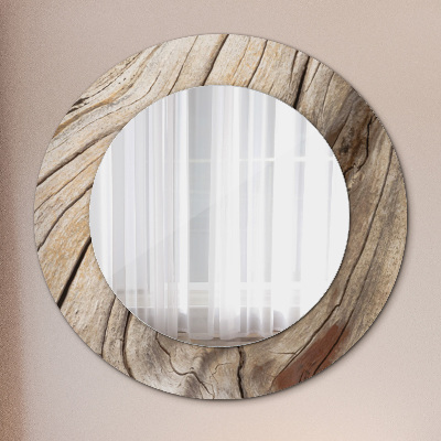 Okroglo stensko okrasno ogledalo Razpočen les
