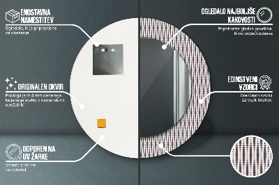 Okroglo ogledalo s potiskanim okvirjem Vzorec geometrijske pike