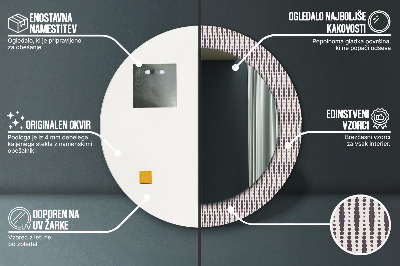 Okroglo ogledalo s potiskanim okvirjem Vzorec geometrijske pike