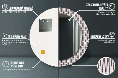 Okroglo ogledalo s potiskanim okvirjem Vzorec geometrijske pike