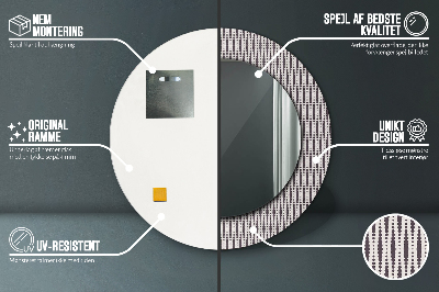 Okroglo ogledalo s potiskanim okvirjem Vzorec geometrijske pike