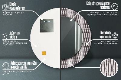 Okroglo ogledalo s potiskanim okvirjem Vzorec geometrijske pike