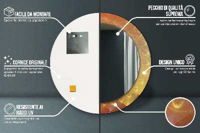 Tiskano okroglo ogledalo Spiralna abstrakcija