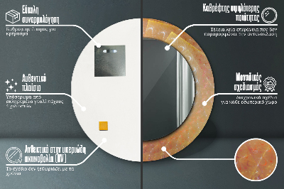 Tiskano okroglo ogledalo Spiralna abstrakcija