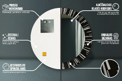 Okroglo stensko okrasno ogledalo Radialna sestava