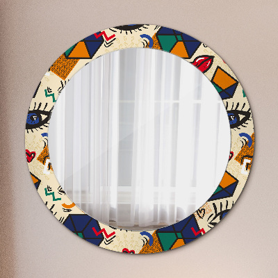 Tiskano okroglo ogledalo Pop art style