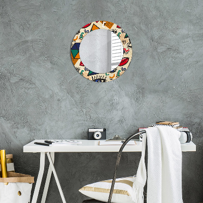 Tiskano okroglo ogledalo Pop art style