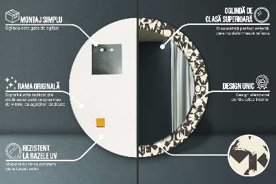 Okroglo okrasno ogledalo Abstraktna tipografija