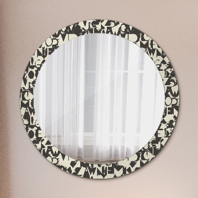 Okroglo okrasno ogledalo Abstraktna tipografija