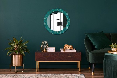 Okroglo stensko okrasno ogledalo Zelena in zlata sestava