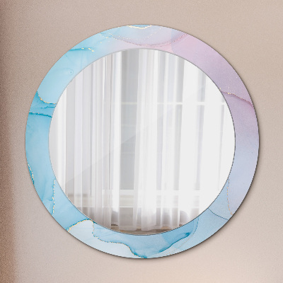 Okroglo okrasno ogledalo Sodobna marmornata tekstura
