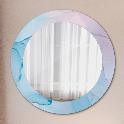 Okroglo okrasno ogledalo Sodobna marmornata tekstura