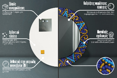 Okroglo okrasno ogledalo Dekorativna kompozicija