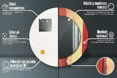 Okroglo ogledalo s potiskanim okvirjem Abstraktna slika