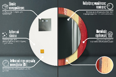 Okroglo ogledalo s potiskanim okvirjem Abstraktna slika