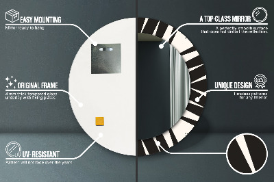 Okroglo stensko okrasno ogledalo Geometrija abstrakcije