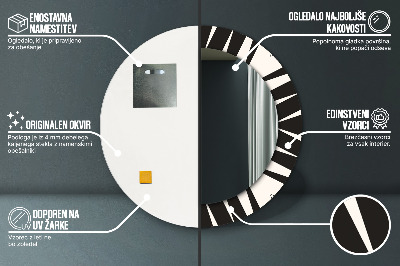 Okroglo stensko okrasno ogledalo Geometrija abstrakcije