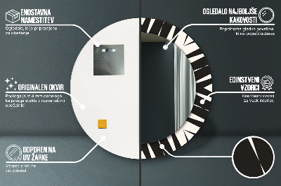 Okroglo stensko okrasno ogledalo Geometrija abstrakcije