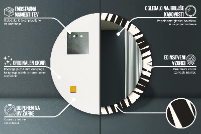 Okroglo stensko okrasno ogledalo Geometrija abstrakcije