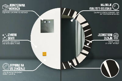 Okroglo stensko okrasno ogledalo Geometrija abstrakcije