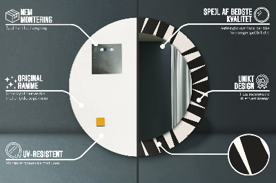 Okroglo stensko okrasno ogledalo Geometrija abstrakcije