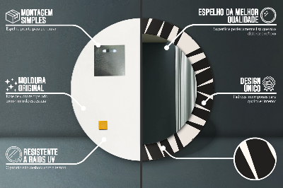 Okroglo stensko okrasno ogledalo Geometrija abstrakcije