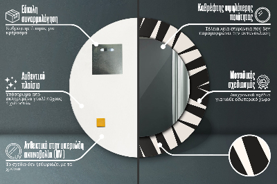 Okroglo stensko okrasno ogledalo Geometrija abstrakcije