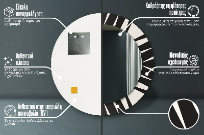 Okroglo stensko okrasno ogledalo Geometrija abstrakcije