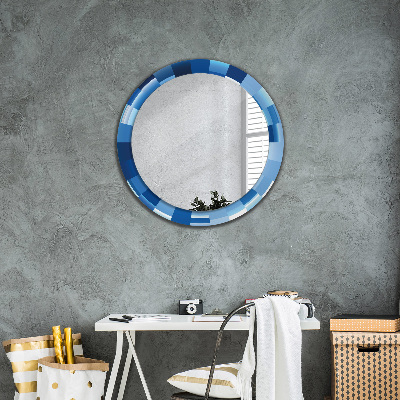 Tiskano okroglo ogledalo Modri ​​povzetek