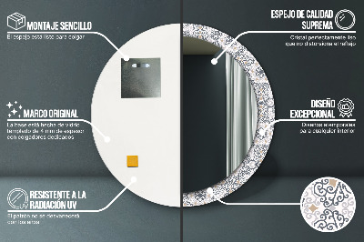 Okroglo stensko okrasno ogledalo Geometrijski okraski