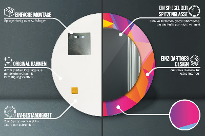 Okroglo okrasno ogledalo Geometrijska sestava