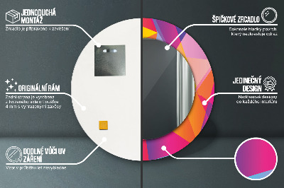 Okroglo okrasno ogledalo Geometrijska sestava