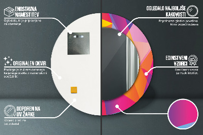 Okroglo okrasno ogledalo Geometrijska sestava