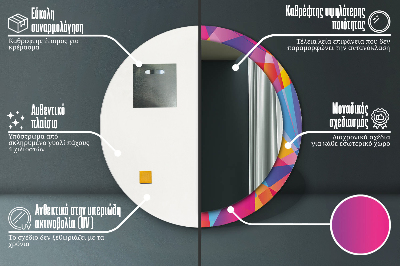 Okroglo okrasno ogledalo Geometrijska sestava