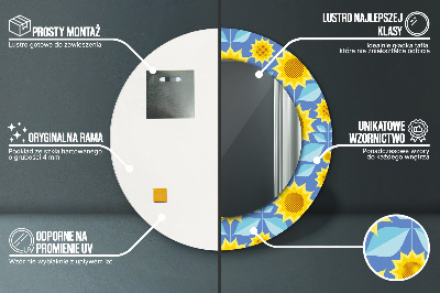 Okroglo okrasno ogledalo Geometrijske sončnice