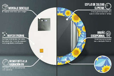 Okroglo okrasno ogledalo Geometrijske sončnice