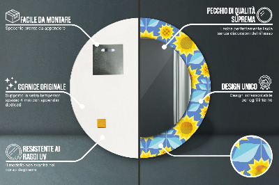 Okroglo okrasno ogledalo Geometrijske sončnice