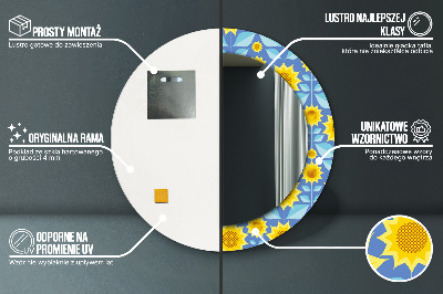 Okroglo okrasno ogledalo Geometrijske sončnice