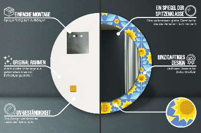 Okroglo okrasno ogledalo Geometrijske sončnice