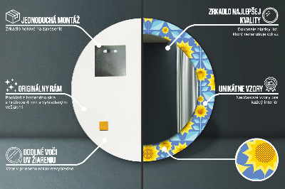 Okroglo okrasno ogledalo Geometrijske sončnice